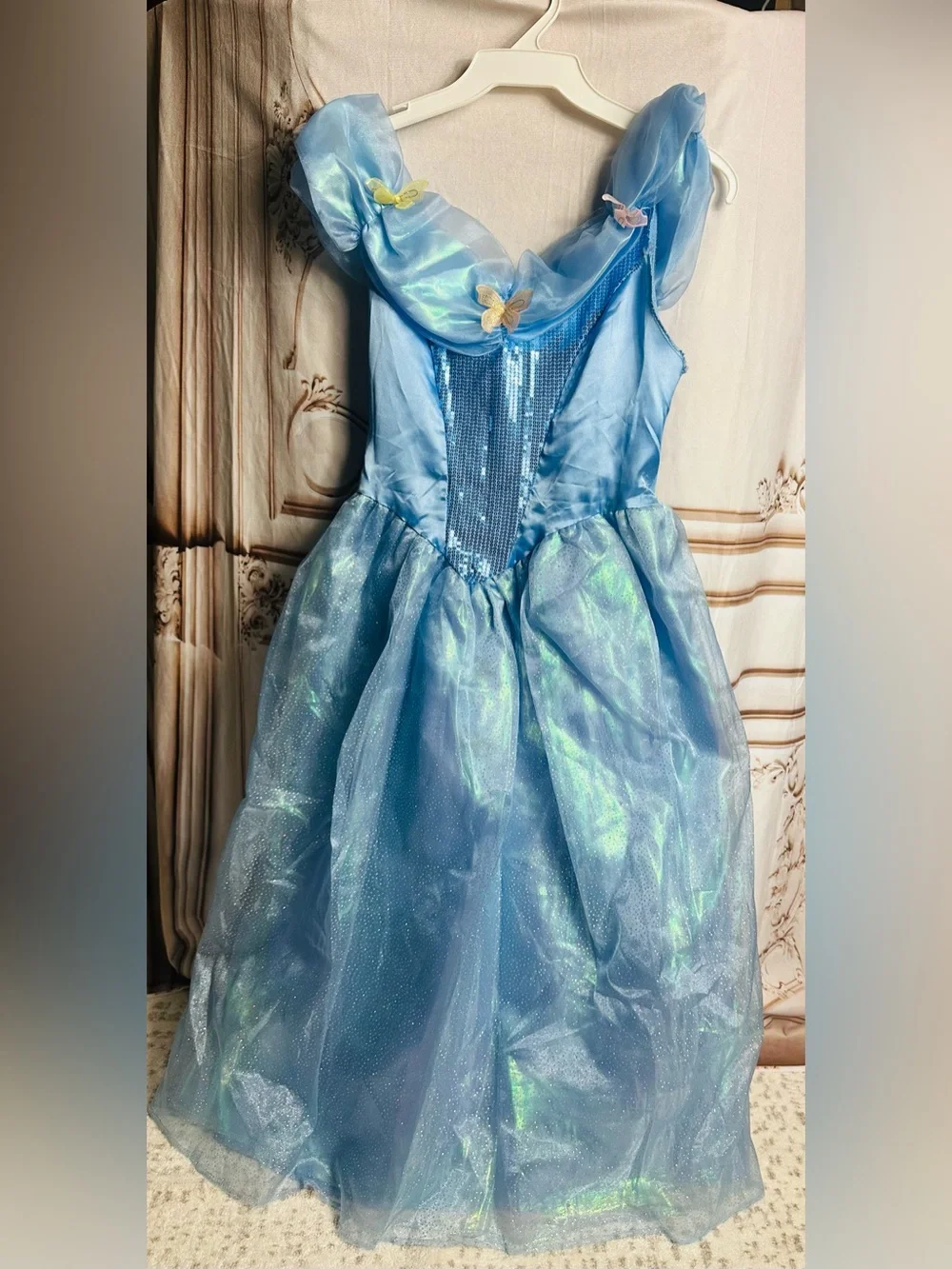 Disguise Light Blue Sparkle Princess Dress with Butterfly Accent